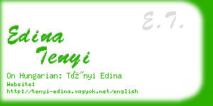 edina tenyi business card